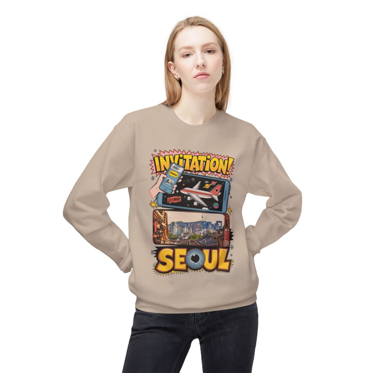 Invitation Seoul Unisex Midweight Softstyle Fleece Crewneck Sweatshirt - Image 15