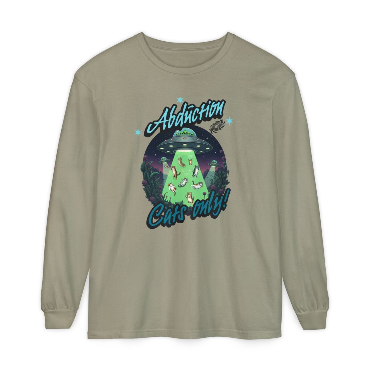 Abduction cats only! Unisex Garment-dyed Long Sleeve T-Shirt - Image 29
