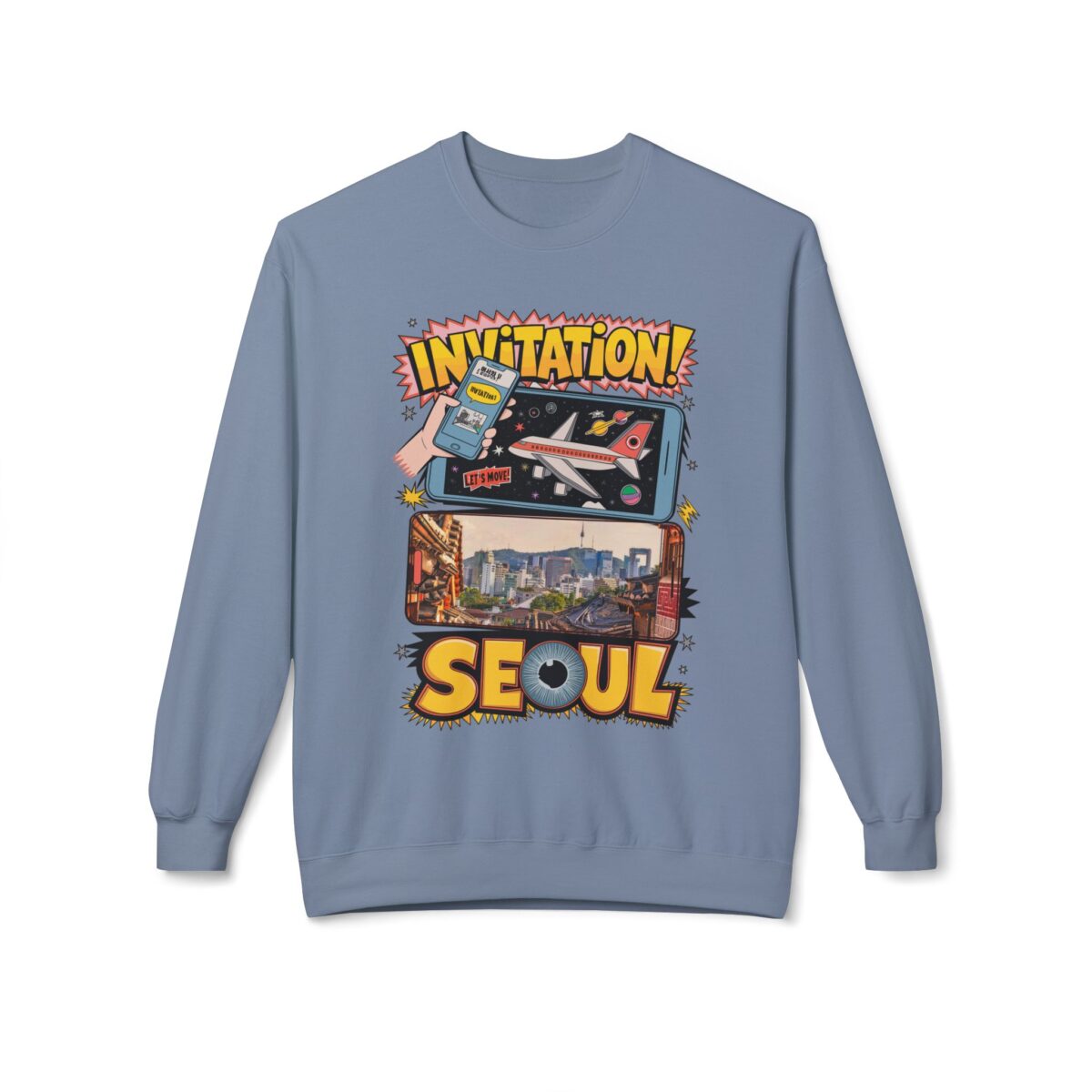 Invitation Seoul Unisex Midweight Softstyle Fleece Crewneck Sweatshirt - Image 29