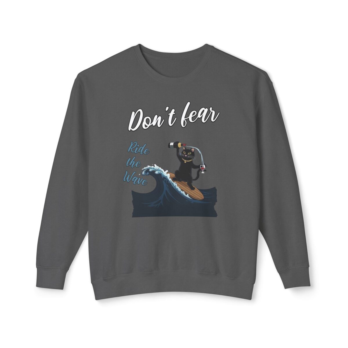 Ride with wave Unisex Lightweight Crewneck Sweatshirt - Image 13