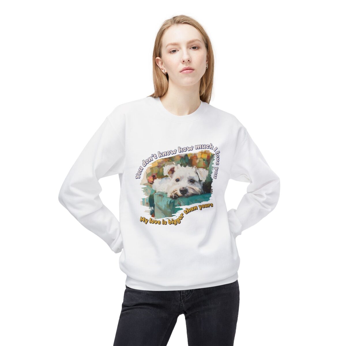 My love is bigger than yours Unisex Midweight Softstyle Fleece Crewneck Sweatshirt - Image 7