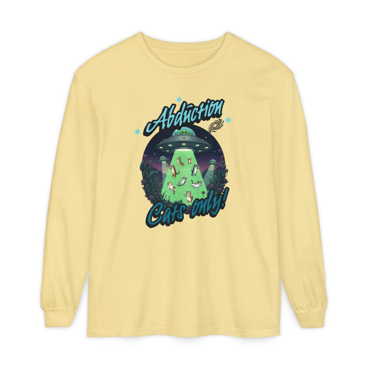 Abduction cats only! Unisex Garment-dyed Long Sleeve T-Shirt - Image 25