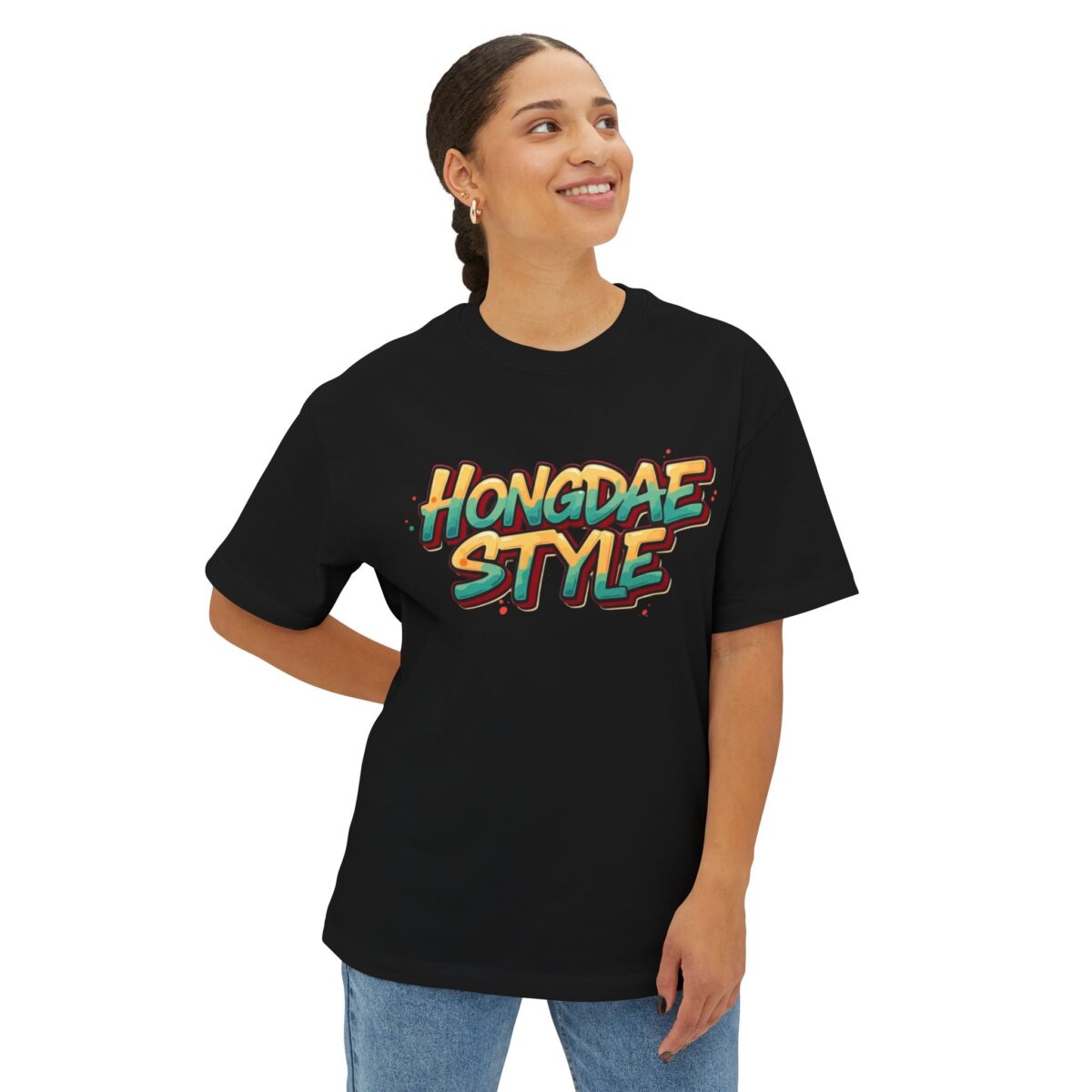 Hongdae style Unisex Oversized Boxy Tee - Image 7