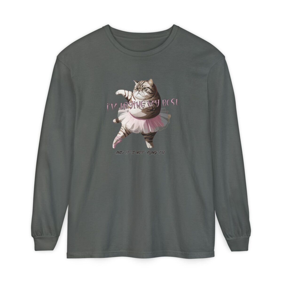 It's not kung fu Unisex Garment-dyed Long Sleeve T-Shirt - Image 5