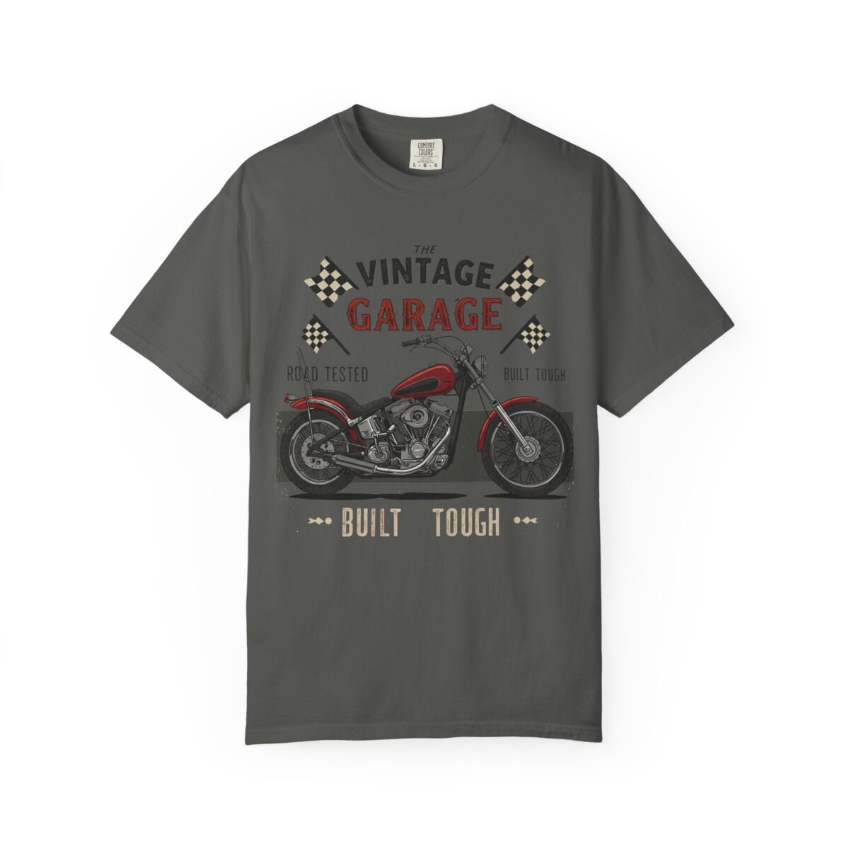 Vintage Garage Motorcycle T-Shirt - Road Tested & Built Tough for Bikers