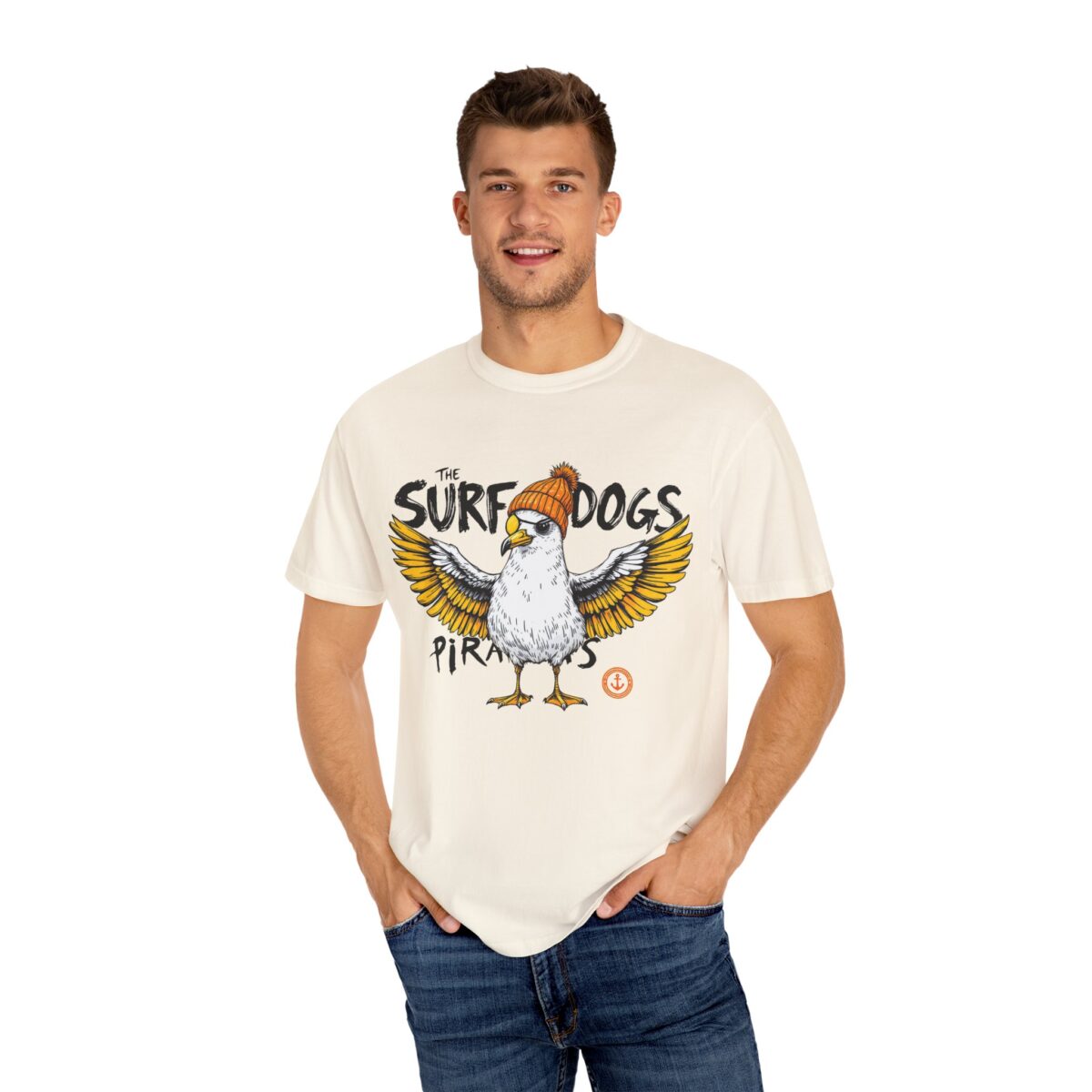 Surf Dogs Graphic T-Shirt for Animal Lovers - Unisex Garment-Dyed Tee - Image 8