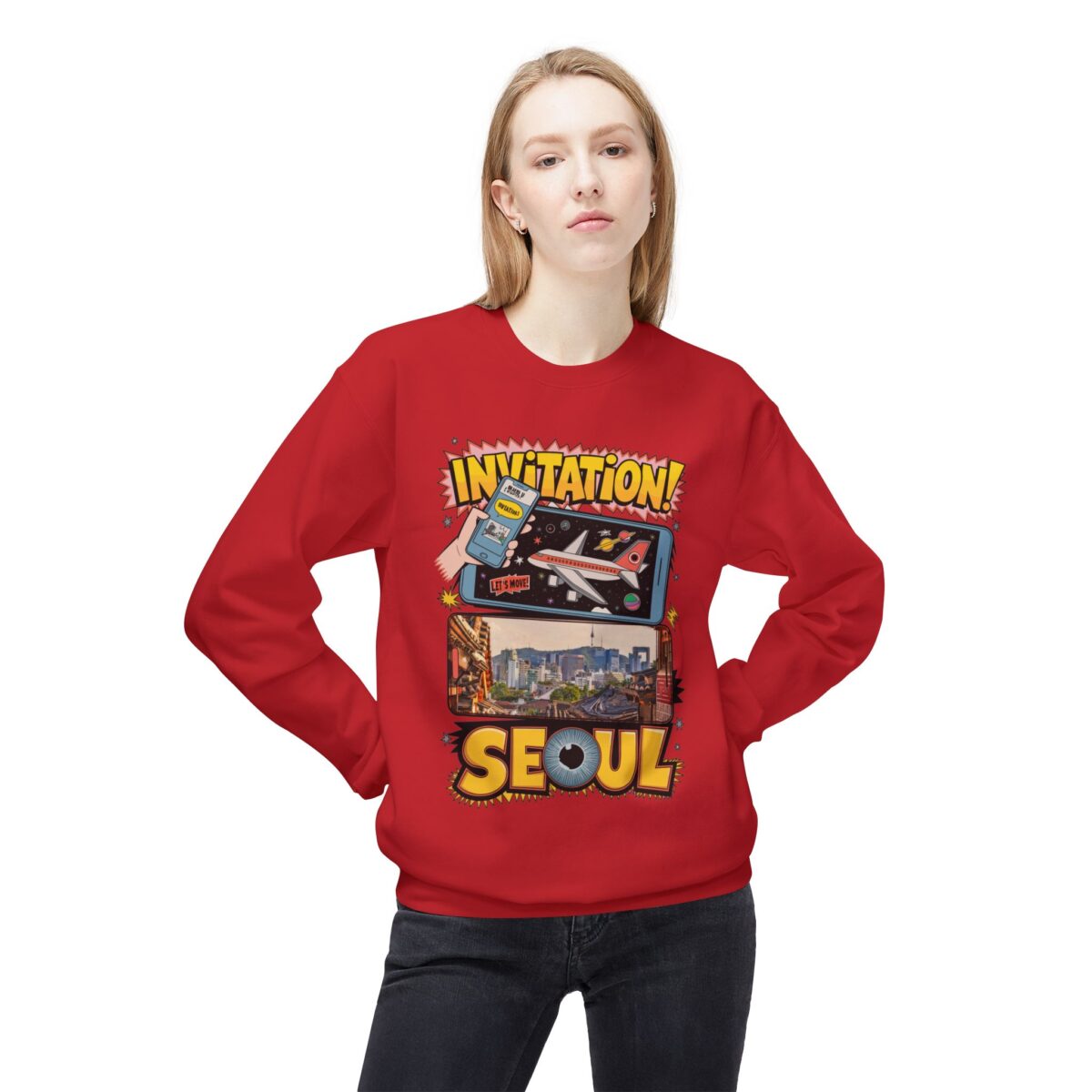 Invitation Seoul Unisex Midweight Softstyle Fleece Crewneck Sweatshirt - Image 47