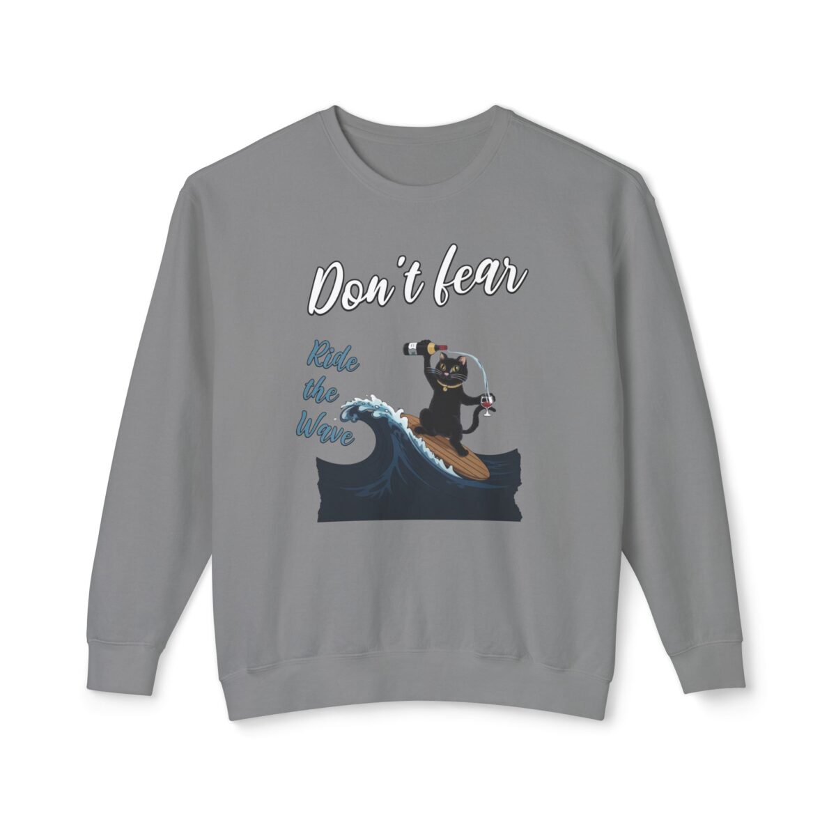 Ride with wave Unisex Lightweight Crewneck Sweatshirt - Image 17