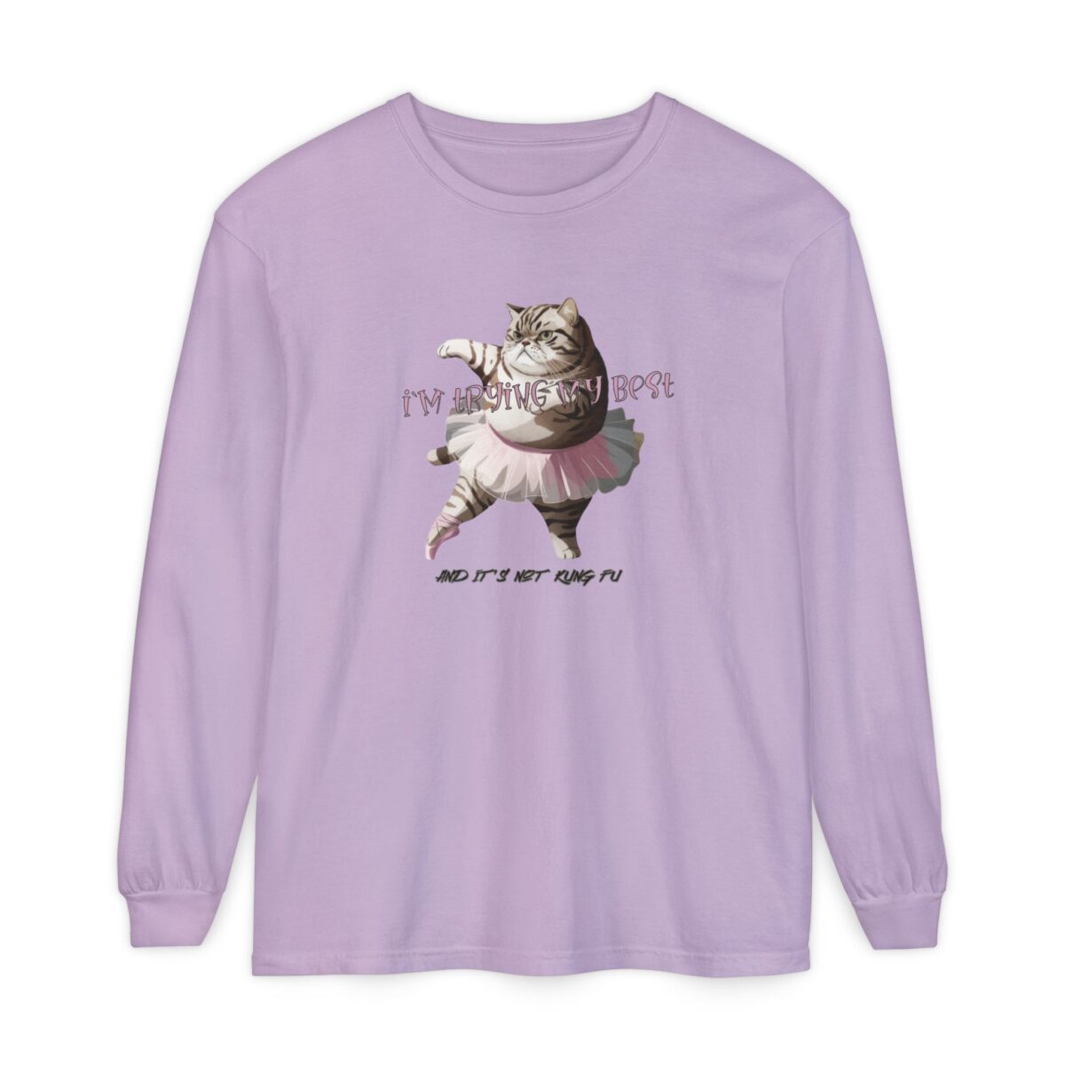 It's not kung fu Unisex Garment-dyed Long Sleeve T-Shirt - Image 25