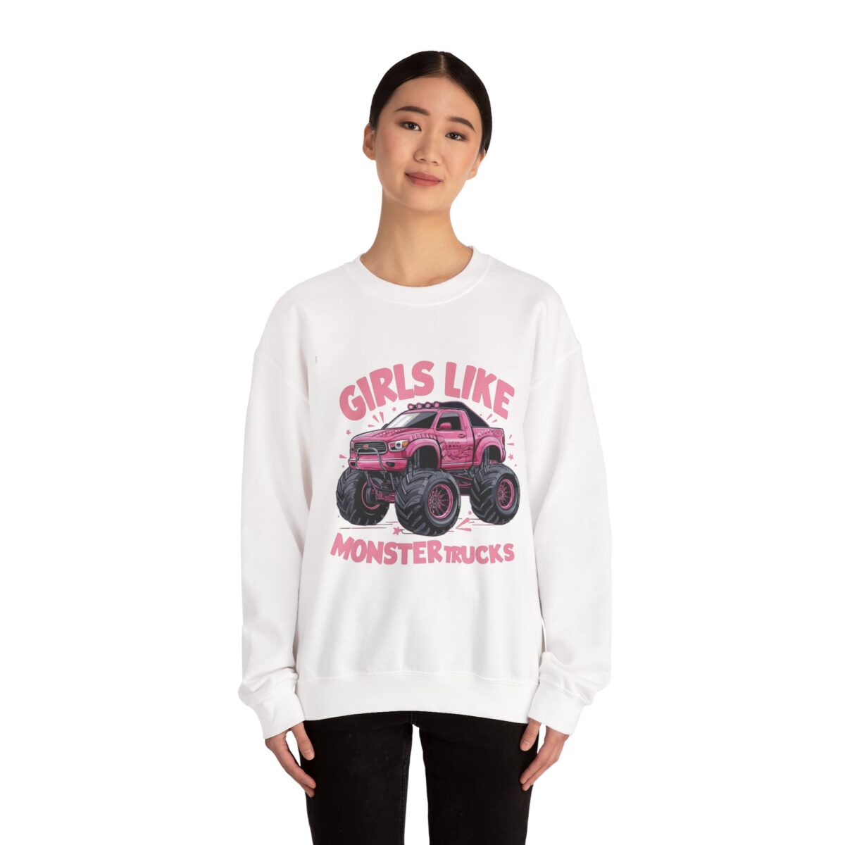 Girls like monster trucks Unisex Heavy Blend™ Crewneck Sweatshirt - Image 8