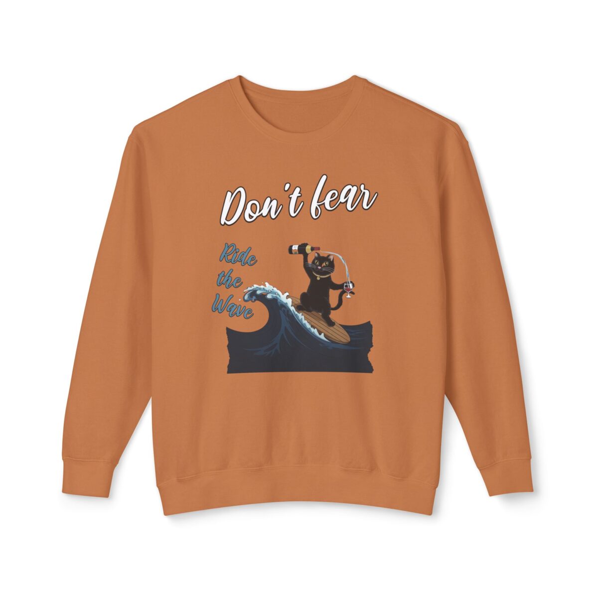 Ride with wave Unisex Lightweight Crewneck Sweatshirt - Image 5