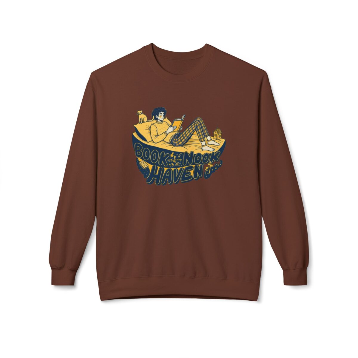Book Nook Haven Unisex Midweight Softstyle Fleece Crewneck Sweatshirt - Image 9