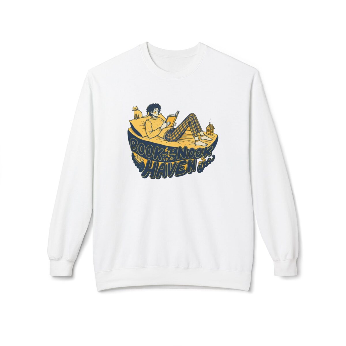 Book Nook Haven Unisex Midweight Softstyle Fleece Crewneck Sweatshirt - Image 5
