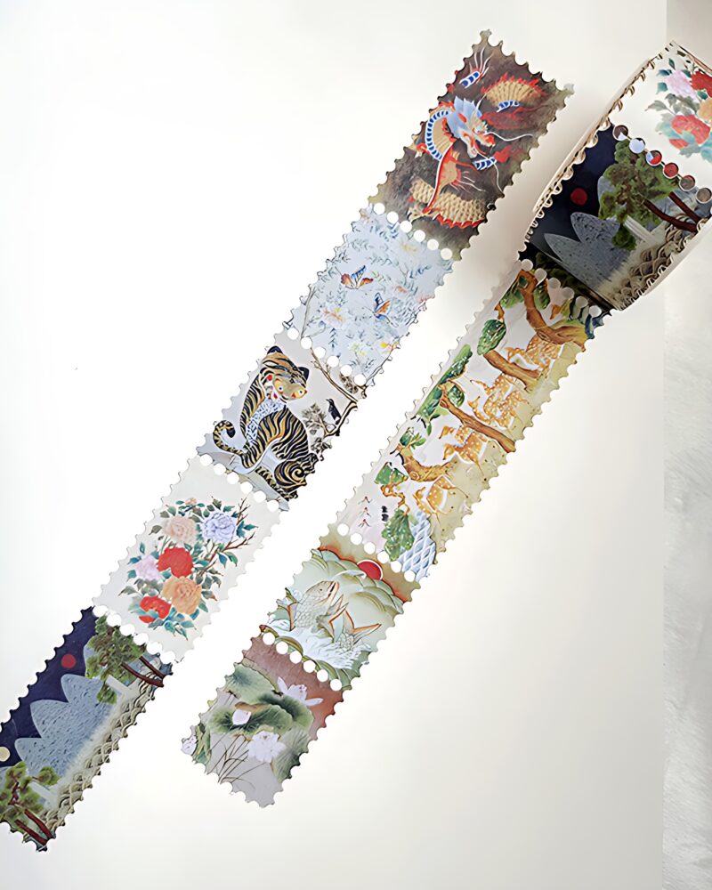 "meta_description": "Embrace tradition with folk tape that showcases Korean art's beauty and symbolism.",
