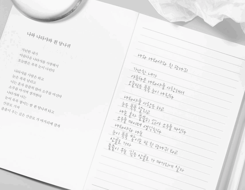 Alternative view of Wearingeul Korean Literature Handwritten Notes B6