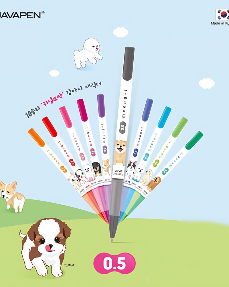 JAVA Meong-i 0.5 Oil-Based Ballpoint Pen 10 Color Set - Office Supplies