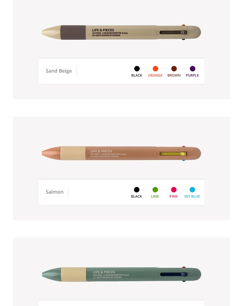 Alternative view of LIFE & PIECES 4-Color Ballpoint Pen 0.5mm