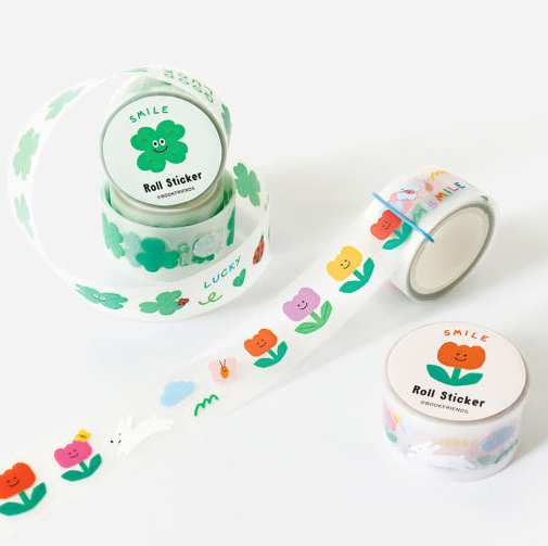 BOOKFRIENDS Smile Roll Sticker - Office Supplies - View 1