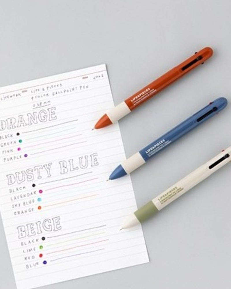 Life & Pieces 4-Color Ballpoint Pen 0.38mm Set
