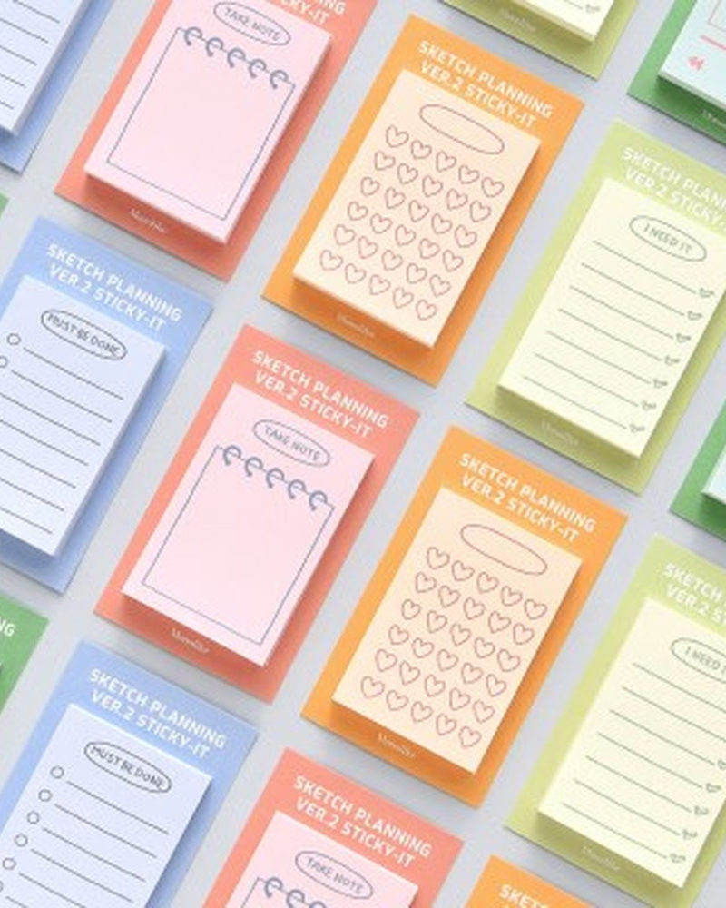 Sketch Planning Ver.2 Sticky Memo Pads Set - Memo Pads & Sticky Notes