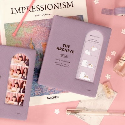 "meta_description": "Iconic Archive Photo Album with updated design for four-cut photos. Organize your memories in style!",