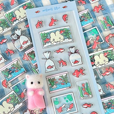 "meta_description": "Enhance your crafts with a Peeking Goldfish Transparent Sticker. Perfect for creative projects!",