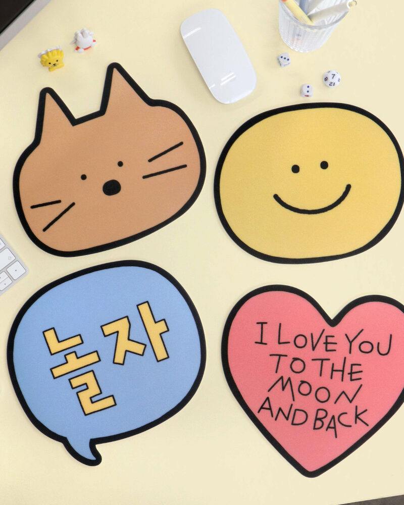 "meta_description": "Enhance your workspace with the ICONIC Doodle Mouse Pad's smooth, non-slip surface.",