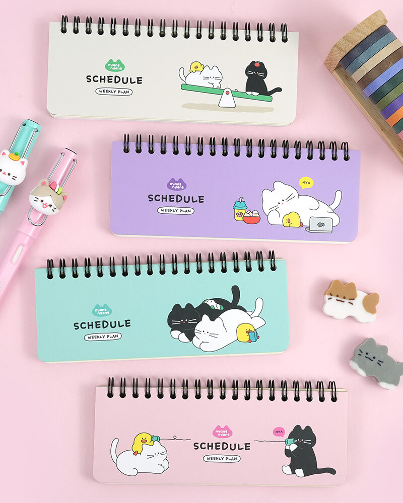 "meta_description": "Get organized with the flexible PINKFOOT Nyang Nyang Schedule Notebook.",