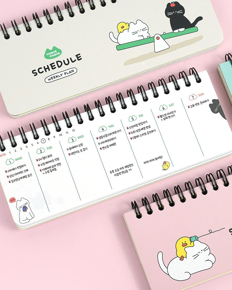 Alternative view of PINKFOOT Nyang Nyang Schedule Notebook (Random Delivery)