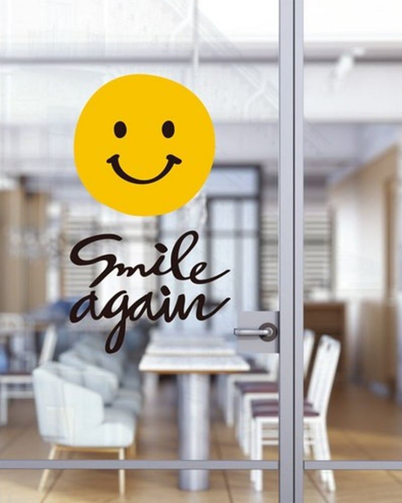 Smile Again Calligraphy Lettering Sticker