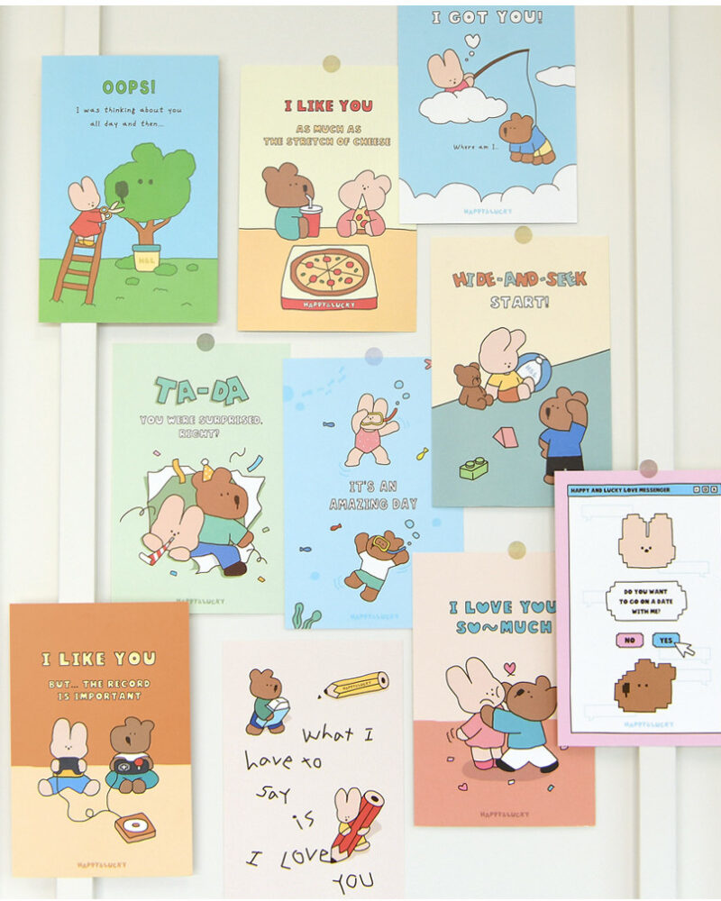 MONOLIKE Happy and Lucky Littles Series.1 Postcard Set (12 pcs) - Office Supplies - View 1