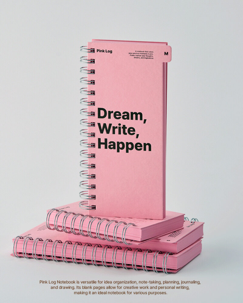 SHYMONSTER Pink Log Spring Notebook - Office Supplies