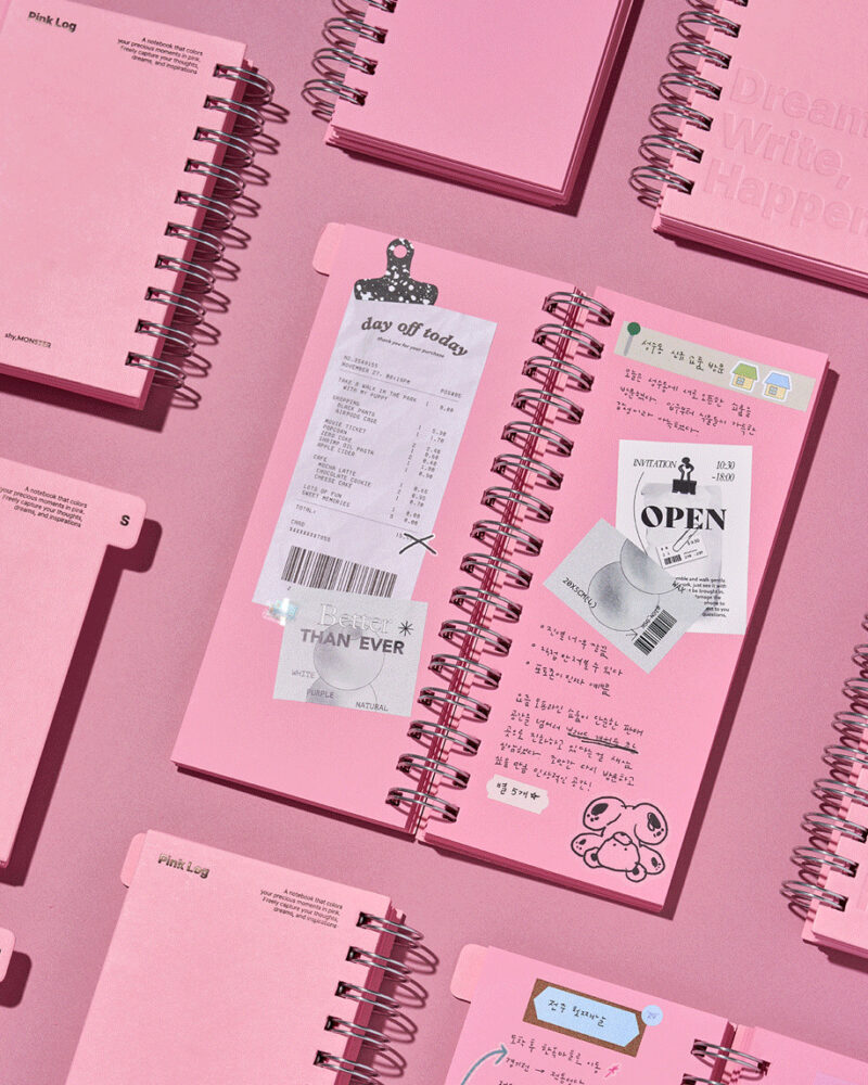 SHYMONSTER Pink Log Spring Notebook - Office Supplies - View 1