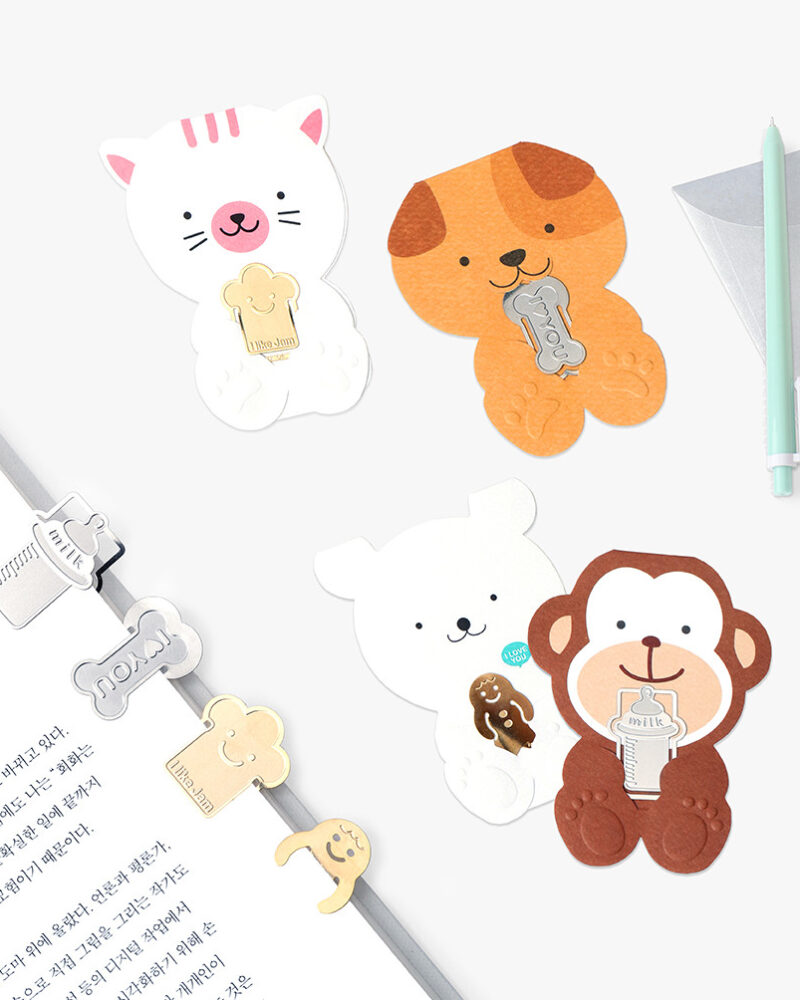 BOOKFRIENDS Bookmark Card (Mini) – Animal Line Set - Bookmarks