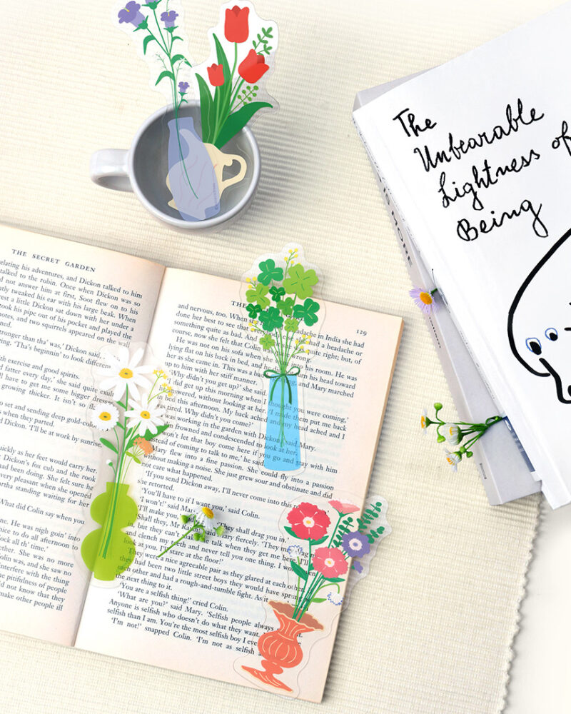BOOKFRIENDS Flower Free Line Transparent Bookmark Set - Bookmarks - View 1