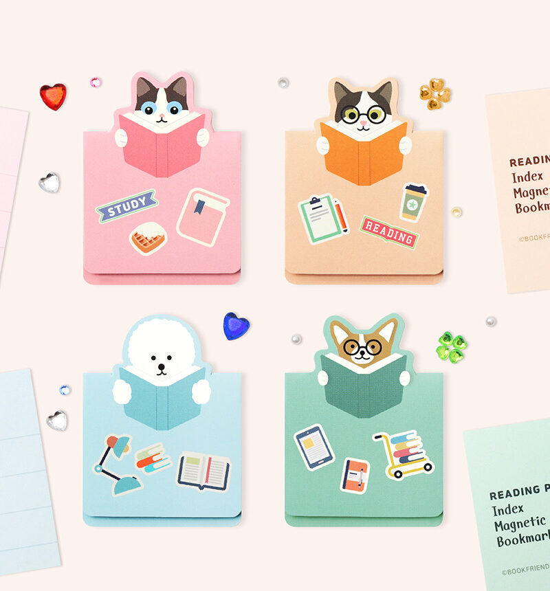 BOOKFRIENDS Reading Pet Index Magnetic Bookmark (with Card) Set - Bookmarks