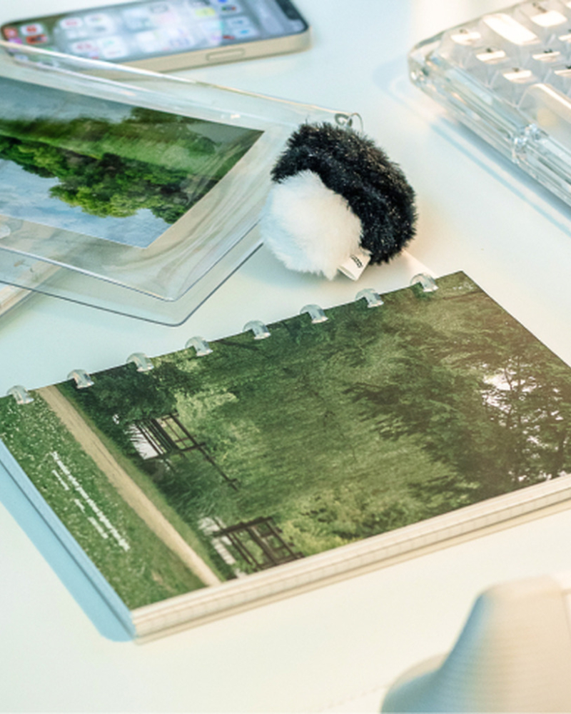 Mushroom Notebook W086 Waiting Green A5 8-Ring Cover - Office Supplies