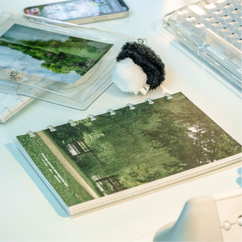 Mushroom Notebook W086 Waiting Green A5 8-Ring Cover - Office Supplies