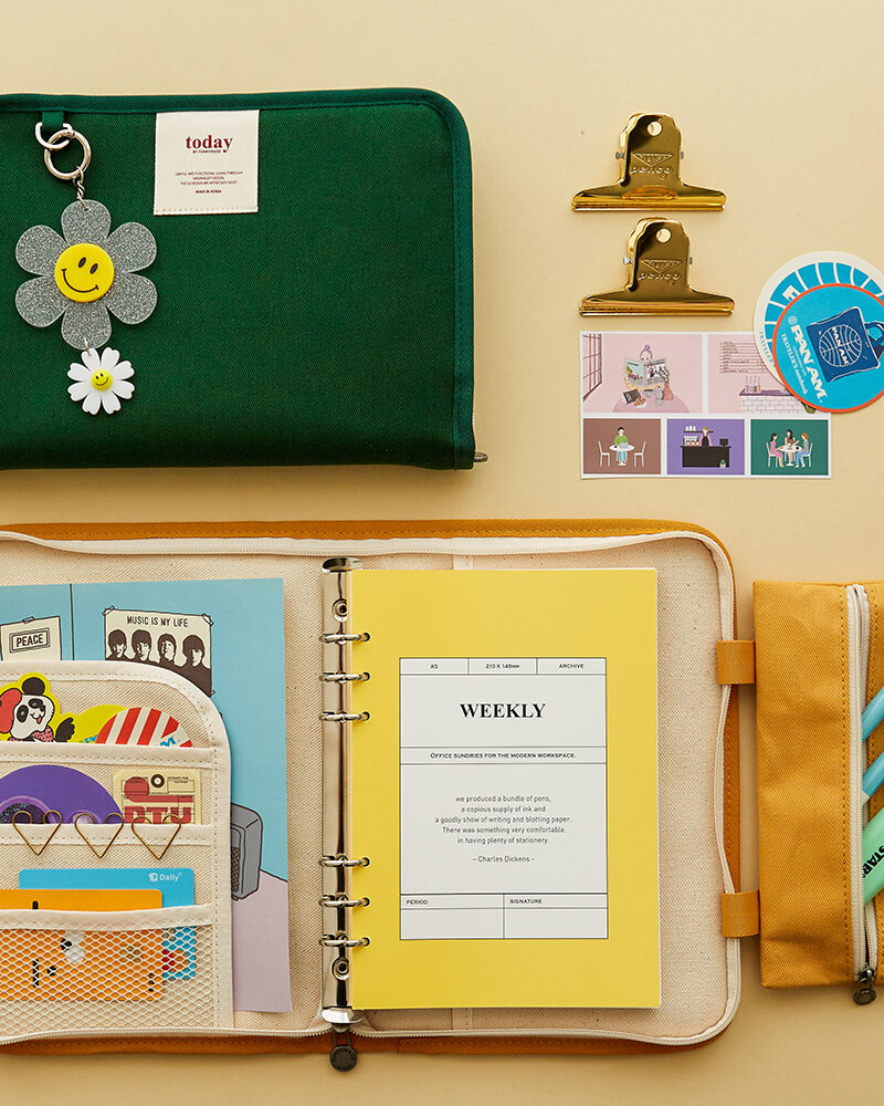 FUNNYMADE Canvas 6-Ring Diary Cover - A5 - Binders