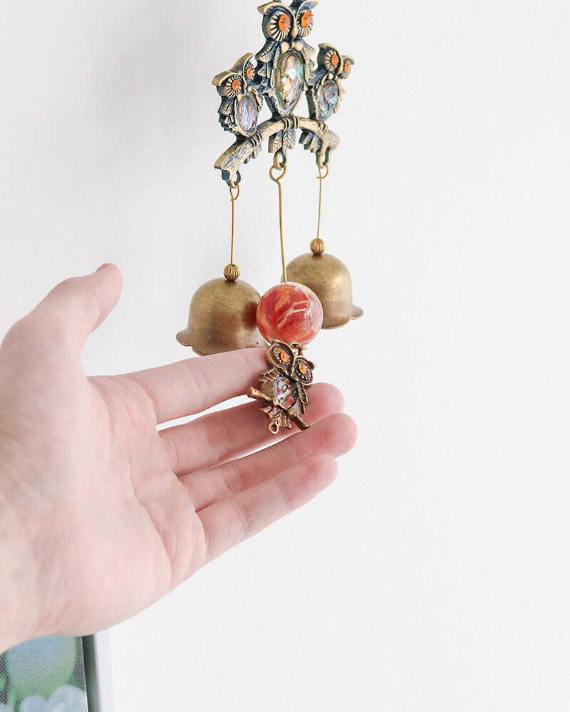 Alternative view of High Quality Mother-of-Pearl Owl 2P Door Bell