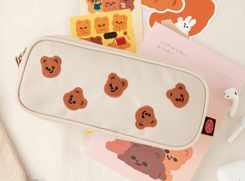 Alternative view of PUREUREUMDESIGN Cupid Bear Embroidered Pencil Pouch