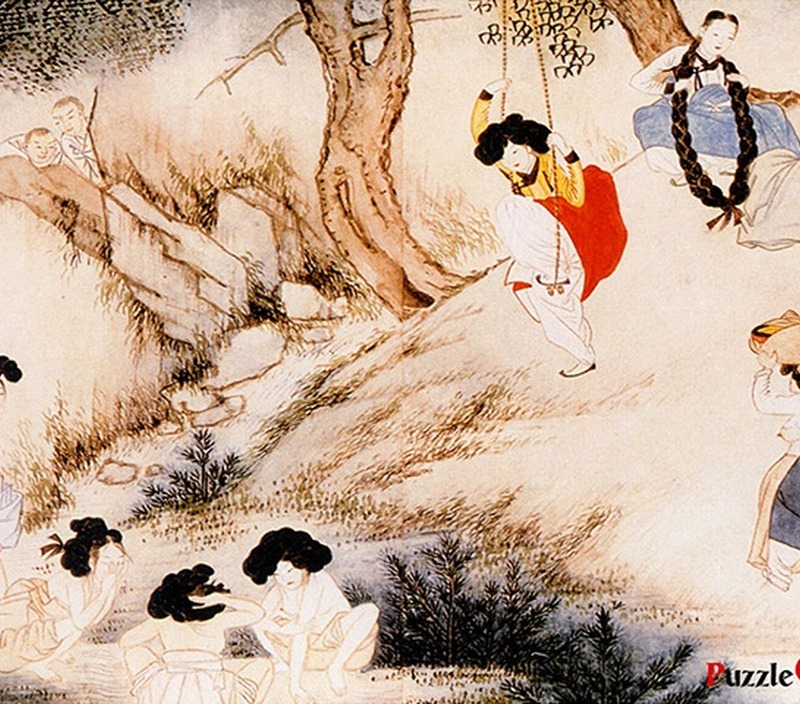 Korean Genre Painting Jigsaw Puzzle – Dano Festival by Shin Yun-bok 500 / 1000 Pieces - etc