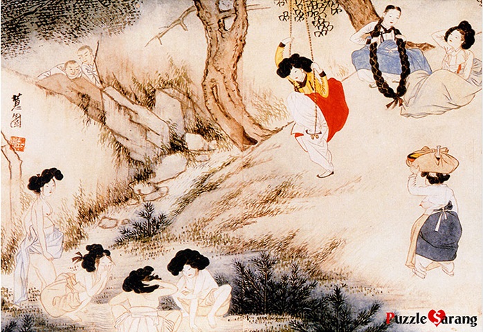 Korean Genre Painting Jigsaw Puzzle – Dano Festival by Shin Yun-bok 500 / 1000 Pieces - etc