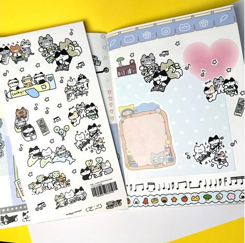 DDINGDDONG Shy Cat Seal Sticker Random Pack - Office Supplies - View 1