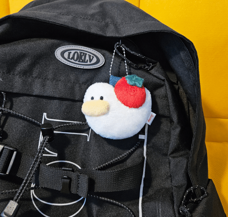 Otto the Duck Carrying a Tomato Keyring - Office Supplies - View 1