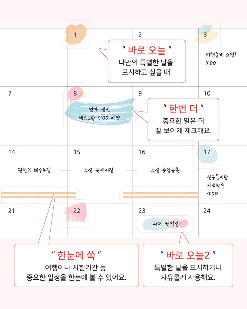 PLEPLE Schedule Management Deco Sticker v2 - Today's Mood 1~4 - Office Supplies - View 1