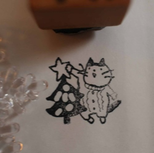 JAYEON Cat hanging Stars on a Tree Stamp - Office Supplies - View 1