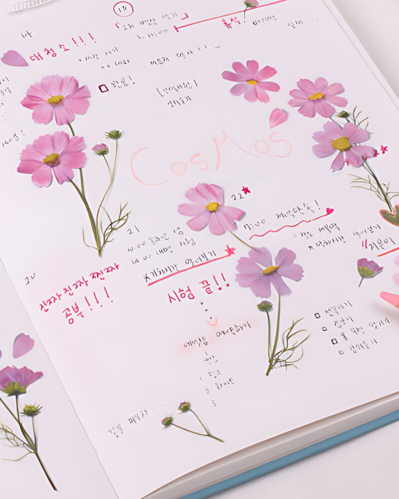 Appree Pressed Flower Sticker Cosmos - Office Supplies