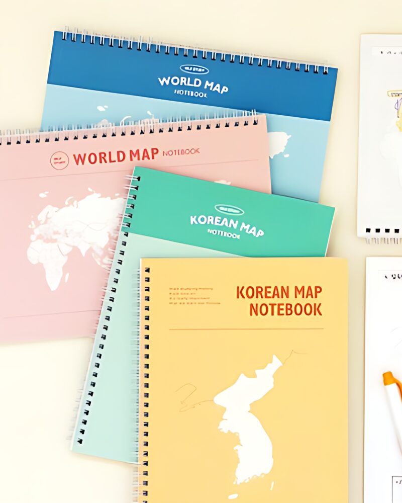 INDIGO Self-study Korean Map/World Map Notebook (B5 grid) - Notebooks