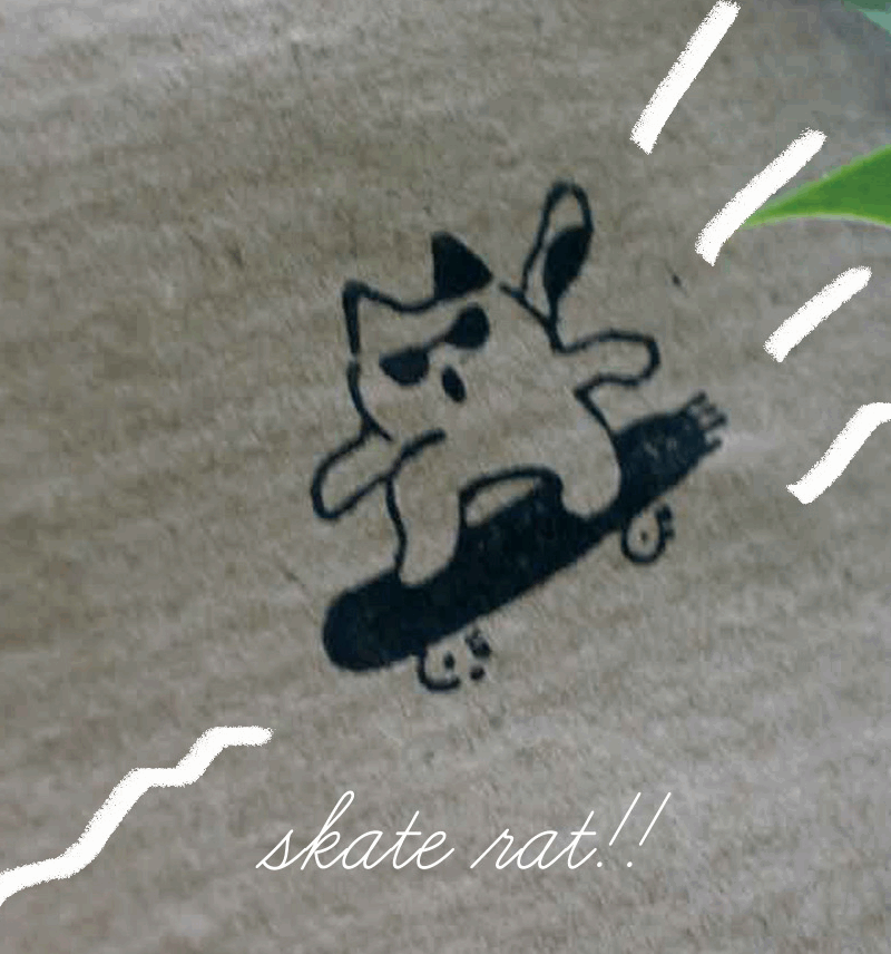Alternative view of JAYEON A Cat that Skates Stamp